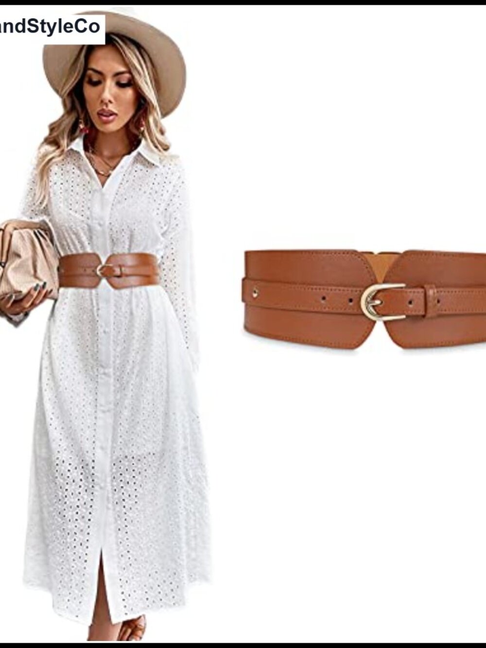 Womens Wide Stretch Belt PU Leather Elastic Cinch Waist Belt Dress Accessory